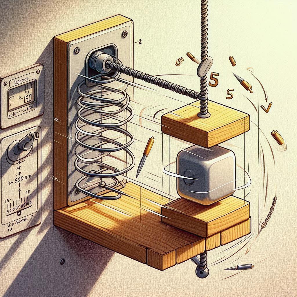 🌀 Как рассчитать движение блока массой 5 кг, прикрепленного к стене пружиной жесткостью 500 Н/м: 🔍 Влияние массы блока на движение системы